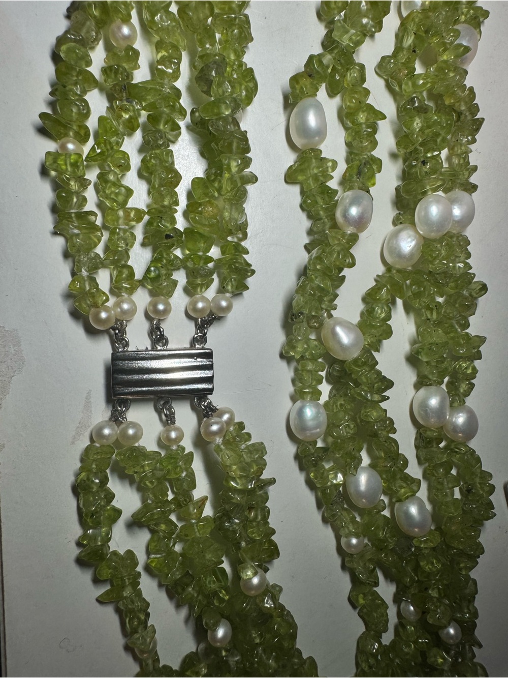 Peridot and Pearl Multi-Strand Necklace - Picture 9 of 11